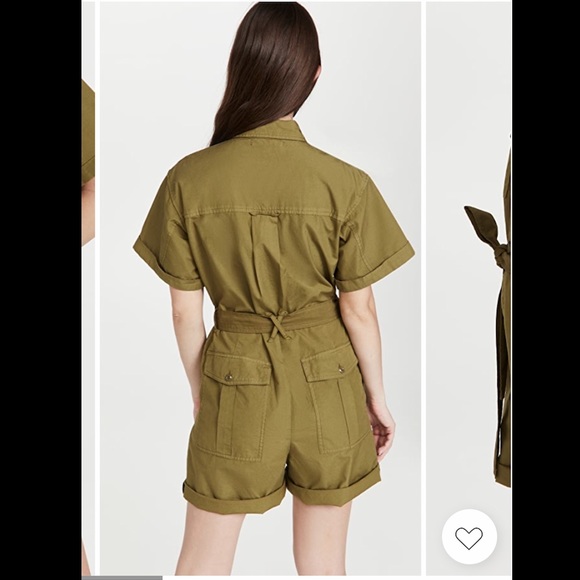 LAST CHANCE! 🔥 NWT Alex Mill Safari Short Jumpsuit in Golden Olive sz M - Picture 3 of 9